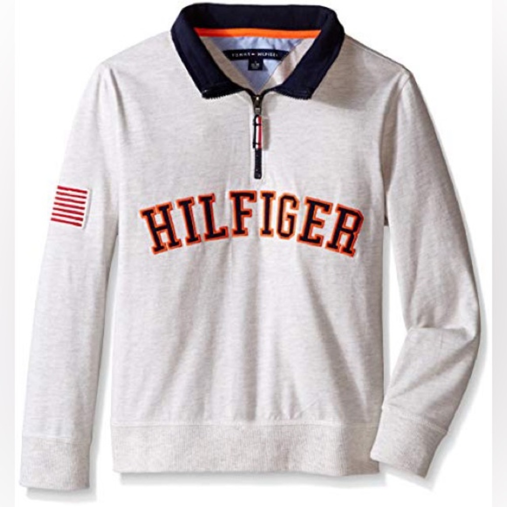 Tommy Hilfiger Boys Marled 1/4 Zip Sweater
